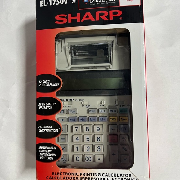 NEW! SHARP Calculator w/receipt tape. - Picture 2 of 6